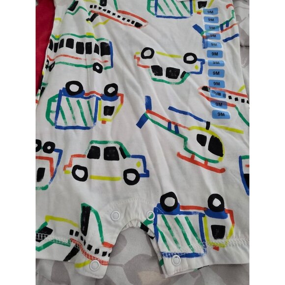 NWT Carter's Boys' 2 Piece Playwear Set Sz 9m Rompers Airplanes and Red - Picture 3 of 5